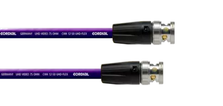 Cordial UHD-SDI videokaapeli BNC-liittimillä (1,2 - 5,0 kaapeli) - Videokaapelit - CVP1BB-UHD12-50 - 1