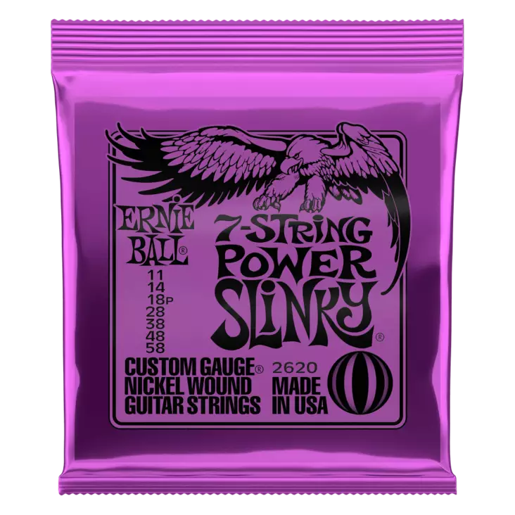 Ernie Ball 2620 7-String Power Slinky 11-58 kielisetti 7-kieliselle - Kitaran kielet - EB-2620 - 1