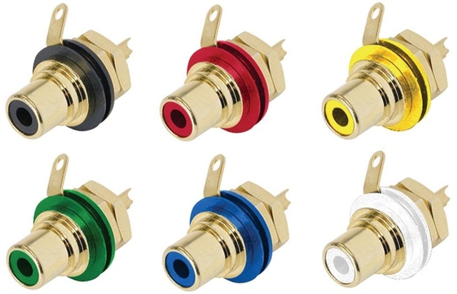 SPS RCA-paneeliliitin kullattu - RCA -liittimet - NYS367-0 - 1