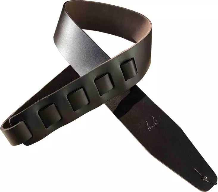 Profile STW/FPB-BK Pro Italian Leather Guitar Strap nahkahihna musta - Kitarahihnat - 3424390 - 1