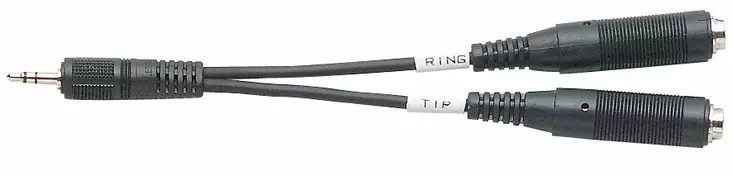 SPA 3,5mm st.plugi - 2x 6,3mm monojakki, haarakaapeli 15 cm - Adapterit ja adapterikaapelit - SPSCYC11 - 1