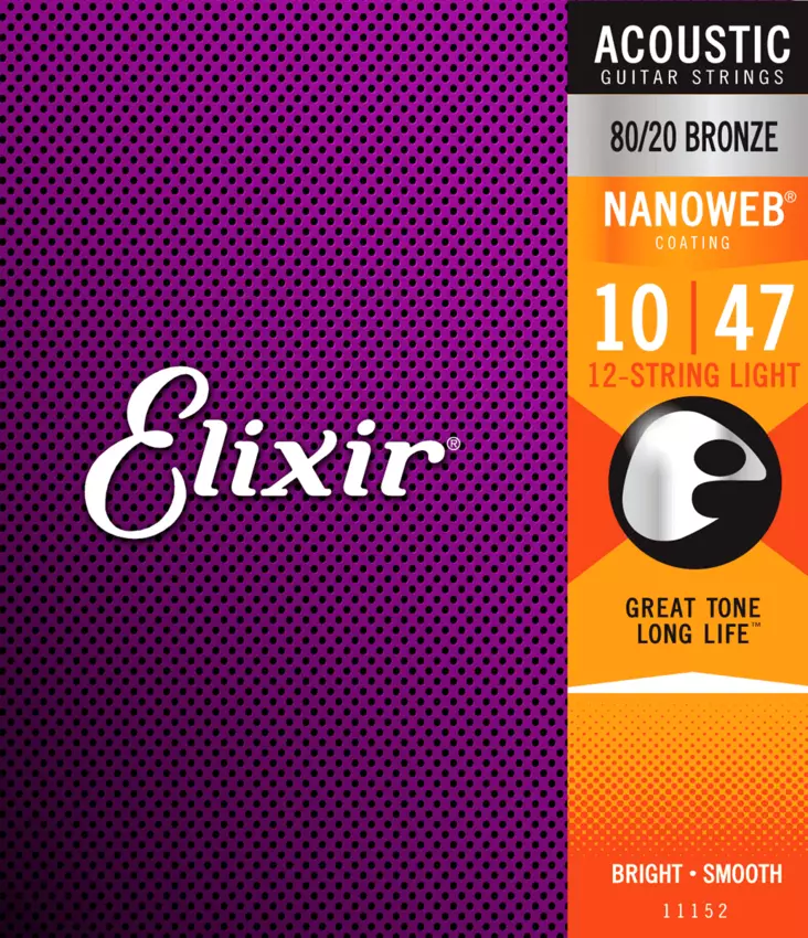 Elixir Nanoweb 80/20 Bronze 10-47 12-String Light - Kitaran kielet - 11152 - 1
