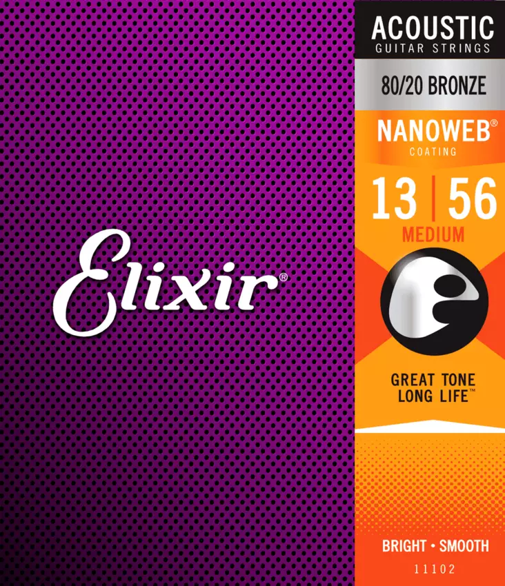Elixir Nanoweb Acoustic 80/20 Bronze 13-56 Medium kielisarja - Kitaran kielet - 11102 - 1