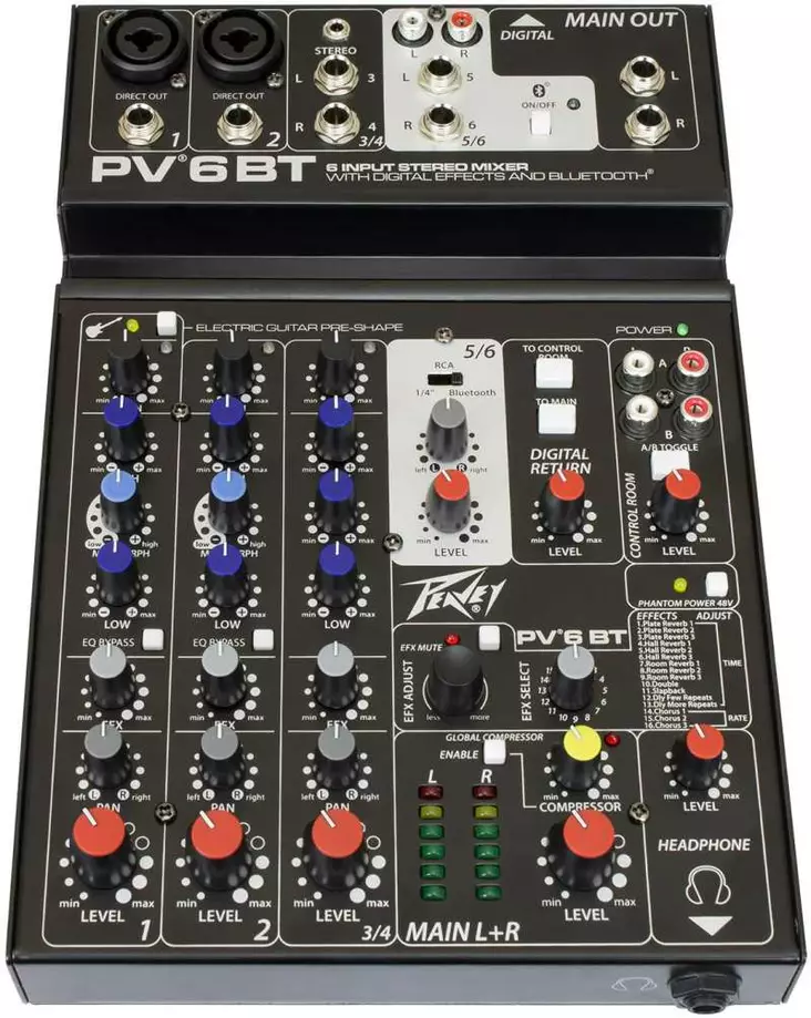 Peavey PV-6 BT mikseri - Pikkumikserit, 2-6 kanavaa - 7312622 - 1