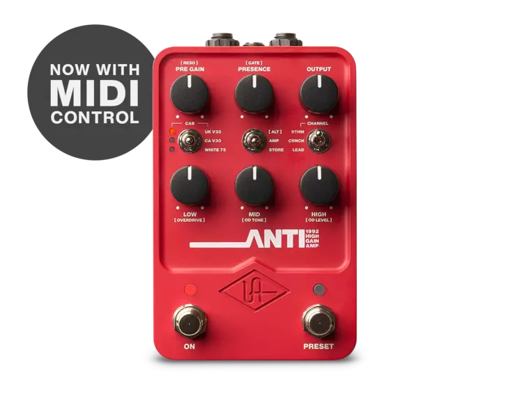 Universal Audio UAFX ANTI 1992 High Gain Amp pedaali - Kitaraefektit ja -pedaalit - ANTI1992 - 1