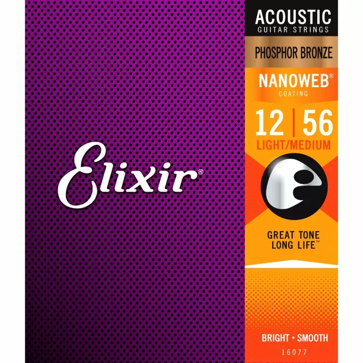 Elixir Nanoweb Acoustic Phosphor Bronze 12-56 kielisarja - Kitaran kielet - 207943 - 1