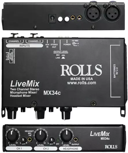 Rolls MX34c LiveMix mikseri - Pikkumikserit, 2-6 kanavaa - 9122034 - 1