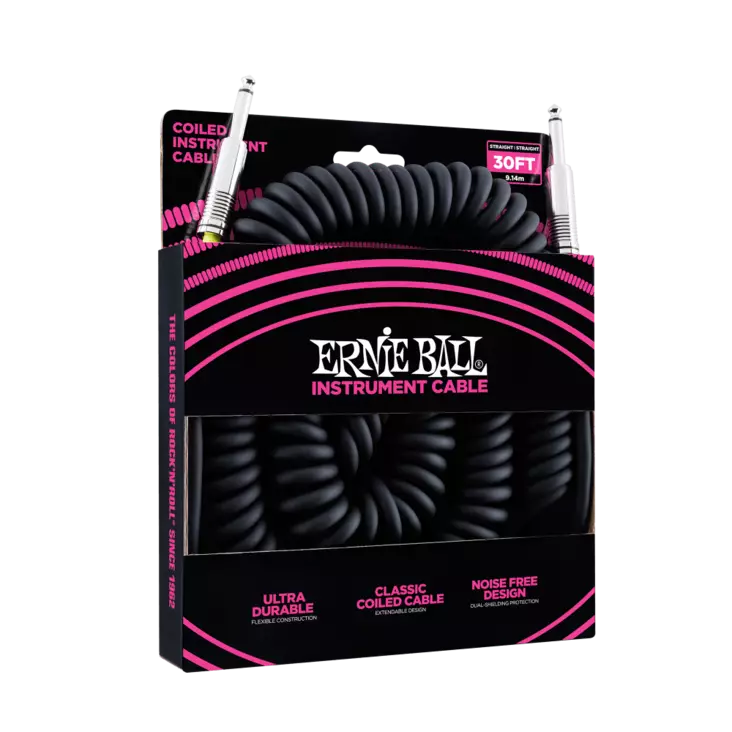 Ernie Ball EB-6044 kierrekaapeli instrumentille, musta - Kitarakaapelit - 1106044 - 1