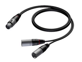 Procab XLRn-2xXLRu haarakaapeli 1,5m - XLR - XLR -kaapelit - CAB735-105 - 1