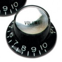 SPS musta potikan nuppi hopeisella insertillä VOLUME - Kitaratarvikkeet - SPSPOTNUPPI6 - 1