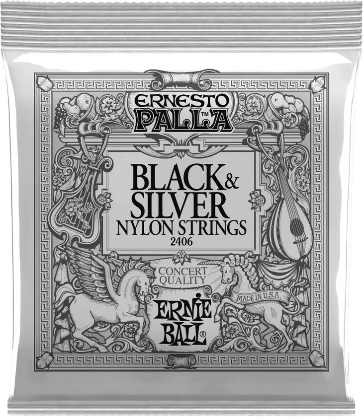 Ernie Ball 2406 Black & Silver Nylon kielisetti - Kitaran kielet - 1102406 - 1