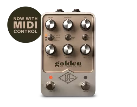 Universal Audio UAFX Golden Reverberator kitarapedaali - Kitaraefektit ja -pedaalit - GOLDREVERB - 1