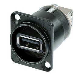 Neutrik NAUSB-W-B musta USB A/B-liitin - Muut liittimet - NAUSB-W-B - 1