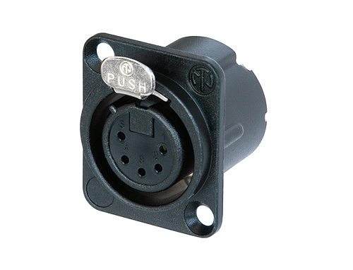 Neutrik NC5FD-LX-B 5-pin XLR naaras runkoliitin, musta, kullattu - XLR -liittimet - NC5FD-LX-B - 1