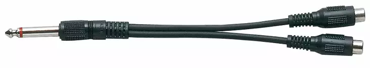 SPS 6,3mm mono plugi - 2x RCA naaras adapterikaapeli, 10 cm - Adapterit ja adapterikaapelit - SPSYPK-07C - 1