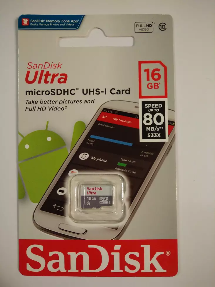 SanDisk Ultra 16GB SDHC-muistikortti - Digitaalitallentimien lisävarusteet - 16gbsdhc - 1