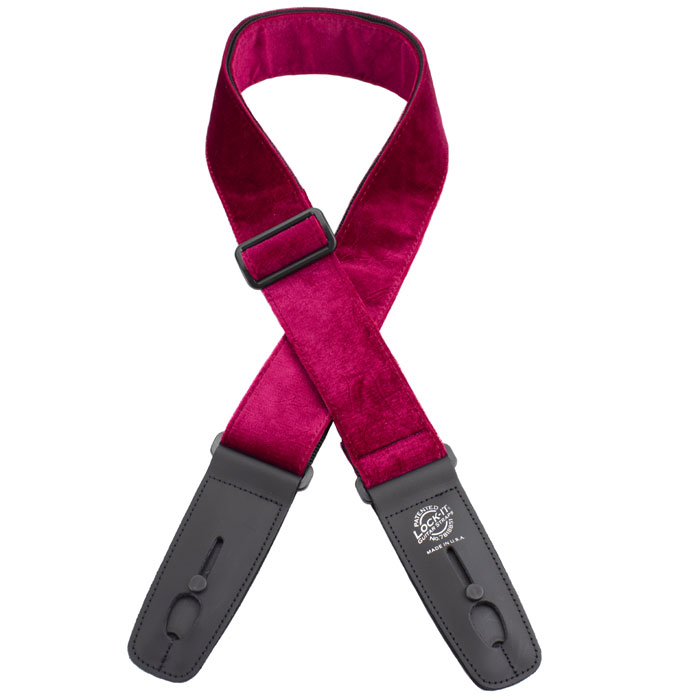 Lock-It Strap Crushed Velvet Red lukkiutuva kitarahihna - Kitarahihnat - LIS019CV2RED - 1