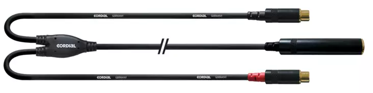 Cordial TSj - 2x RCAn haarakaapeli - RCA - 6,3mm Jakki -kaapelit - CFY03GEE - 1