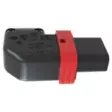 IEC Lock+ C13 kojeliitin, sivukulma - 230V liittimet - PA130100RBK - 1