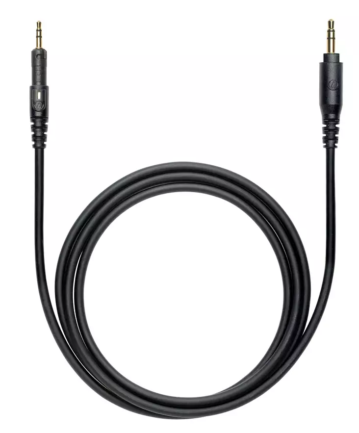Audio-Technica ATH-M 1,2 m suora kaapeli, musta - Kuulokekaapelit ja -jatkokaapelit - ATHCABLE12BK - 1