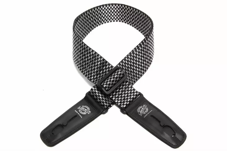 Lock-it strap silver checker lukkiutuva kitarahihna - Kitarahihnat - P2SLCHK - 1