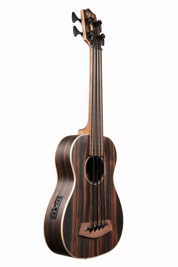 Kala U-Bass Ebony Fretless bassoukulele laukulla - Ukulelet - YKLUBASS-EBY-FL - 1