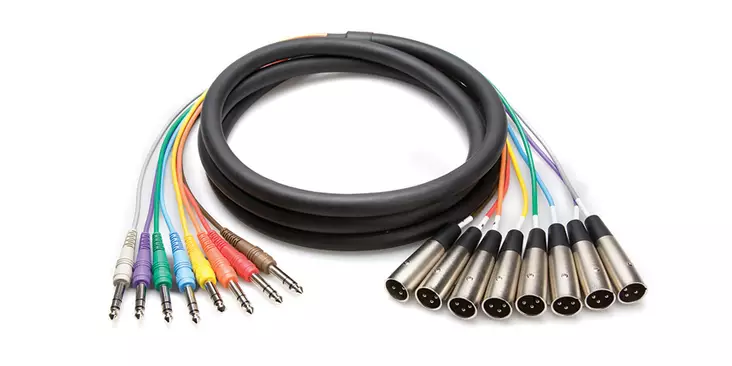 Hosa STX-807M 8 x 6,3mm TRS stereoplugi - XLRu -viuhka 7 metriä - Lavahaut ja viuhkat - AHOSTX807M - 1