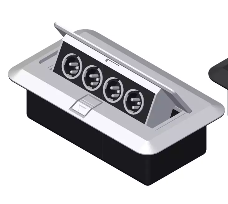 Procab CB4XMM asennusrasia, 4 x XLRM - Kaapelitarvikkeet - APRCB4XMM - 1