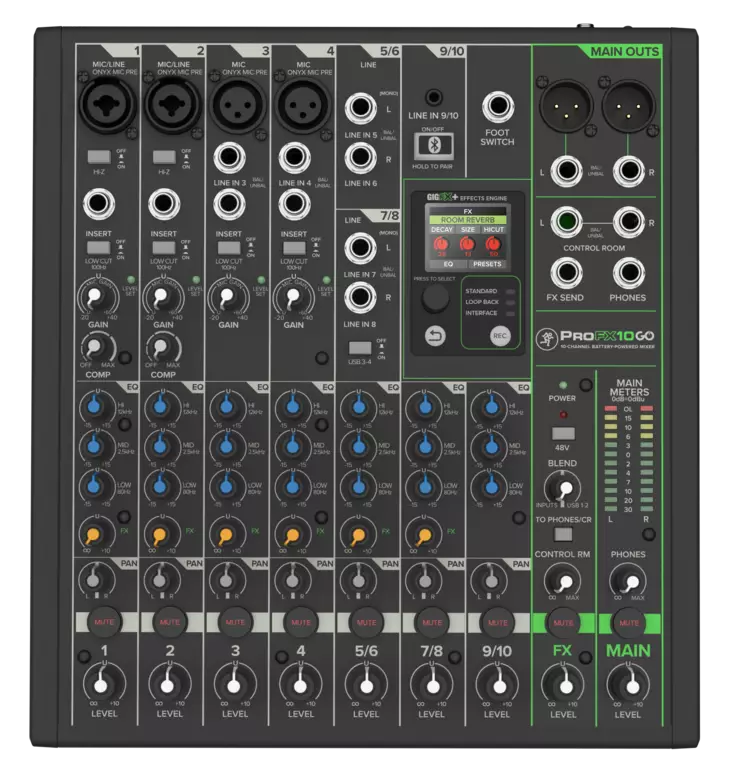 Mackie ProFX10 GO akkumikseri - Klubi-mikserit, 8-16 kanavaa - PROFX10GO - 1