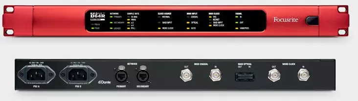 Focusrite RedNet D64R MADI/DANTE -sovitin - Etuasteet, kompressorit ja EQ:t - 7FOREDND64R - 1