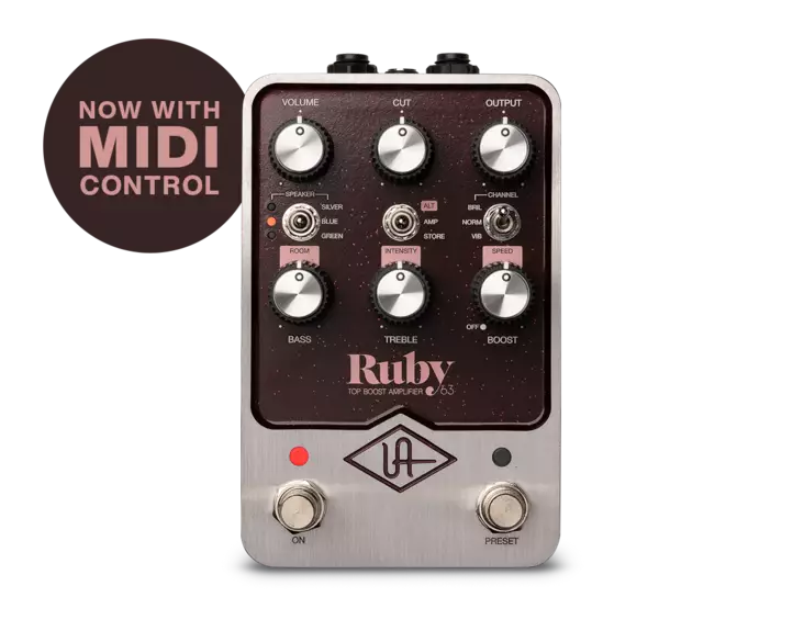Universal Audio UAFX Ruby '63 Top Boost Amplifier pedaali - Kitaraefektit ja -pedaalit - RUBY63TOPBOOST - 1